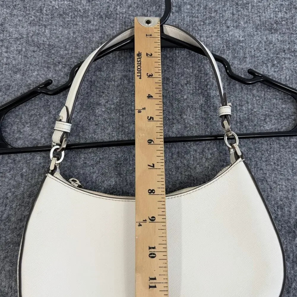 Kate Spade Paige Convertible Crossbody Shoulder Bag White Leather Minimalist